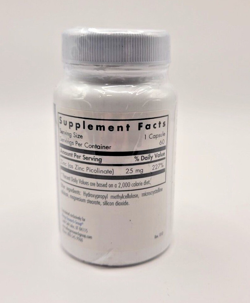Zinc Picolinate 60 Veg Caps By Nutricology/ Allergy Research Group