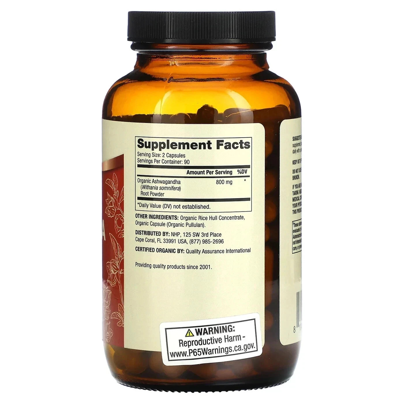 Dr. Mercola Organic Ashwagandha 180 Caps Each (Pack of 2)