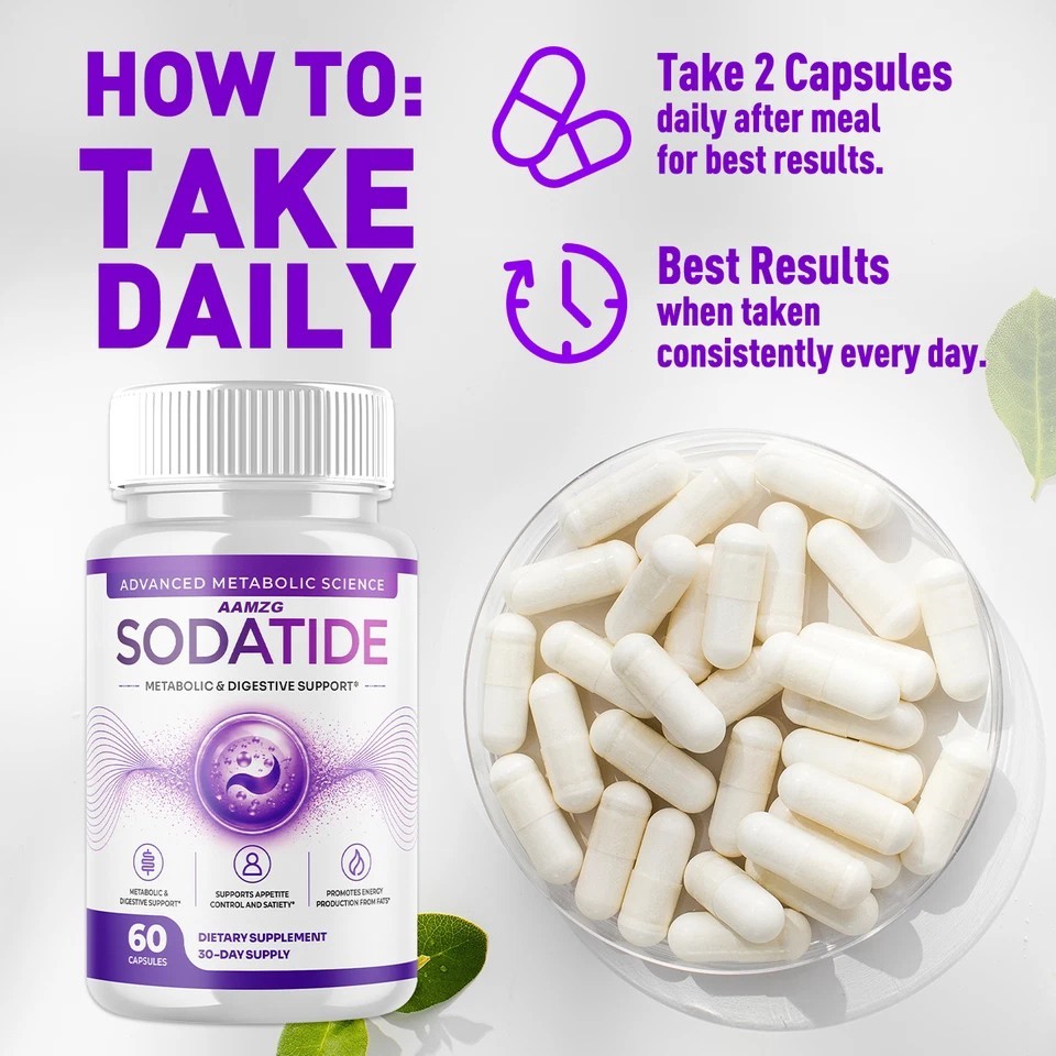 Sodatide Supplement, Soda Tide for Metabolism & Overall Health 300ct, 5 Pack