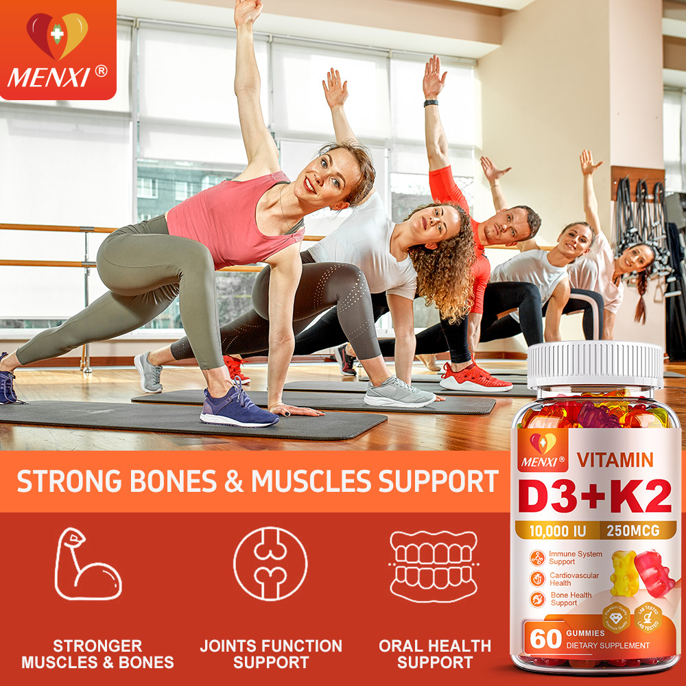 MENXI Vitamin D3 K2 Gummies – 60 Count – Supports Healthy Bone Heart