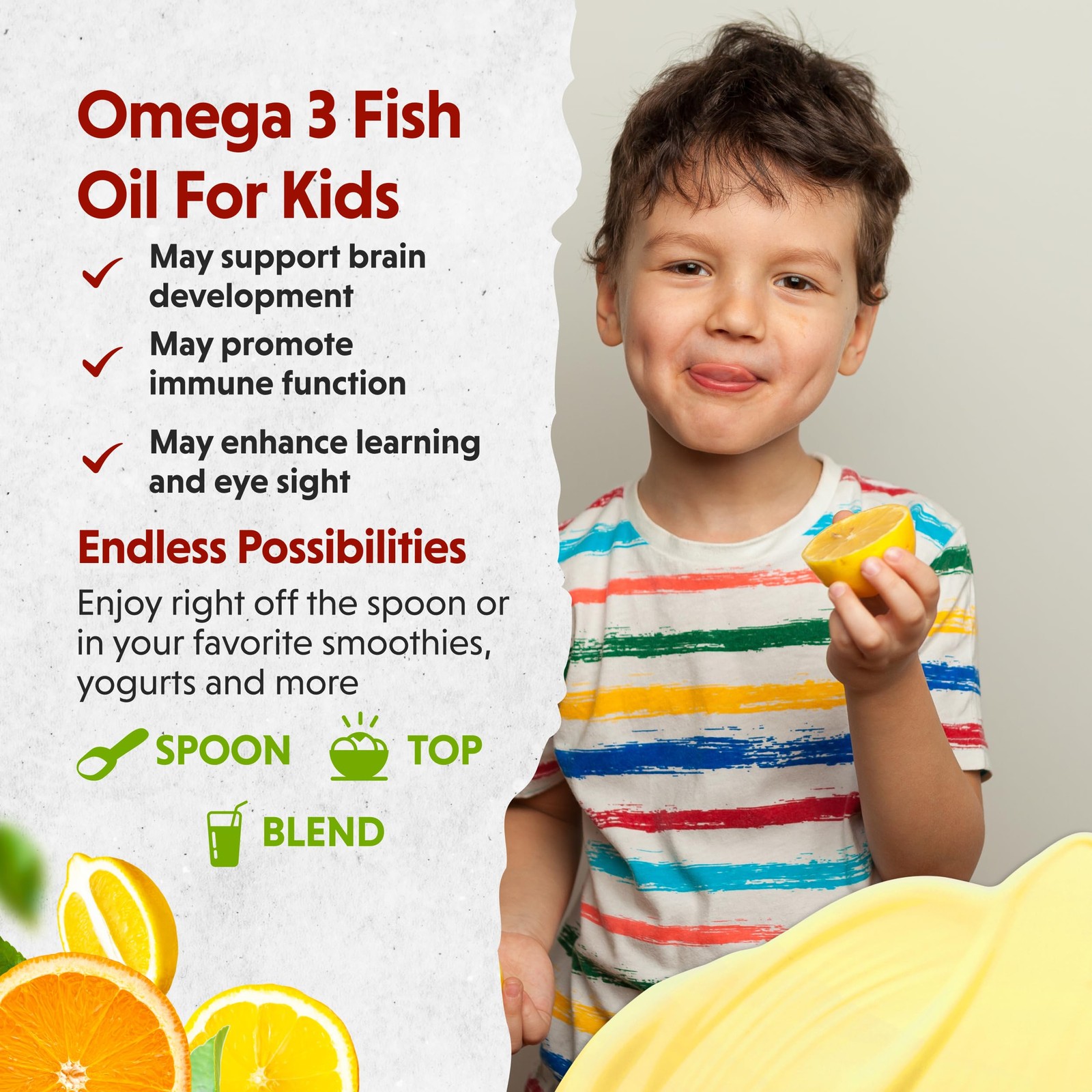 Barlean’s Omega Pals Lipsmackin’ Citrus Flavored Omega3 for Kids, Yummy Child…