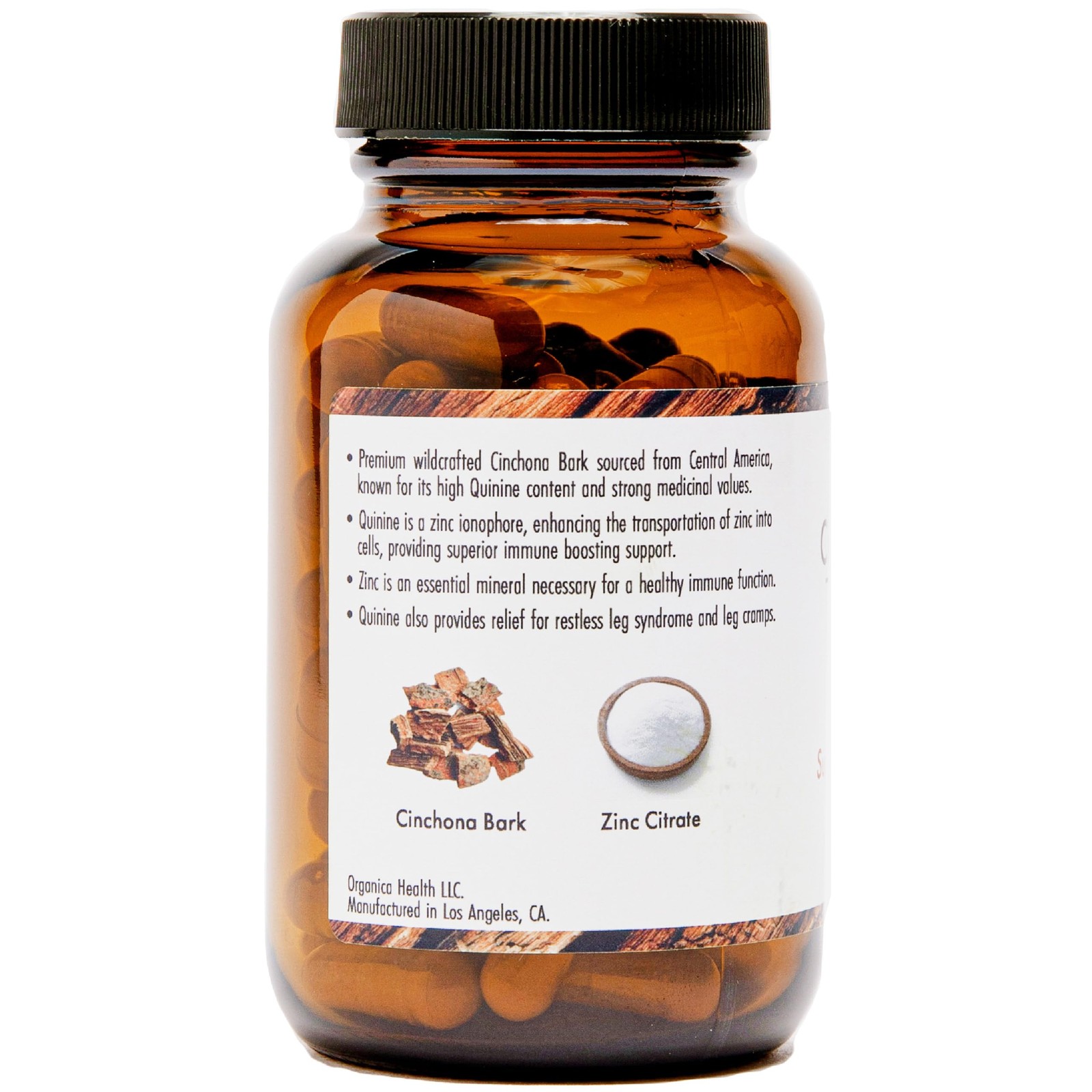 Quinine for Leg Cramps Defense, Restless Legs Relief Organic Quinine with Zi…