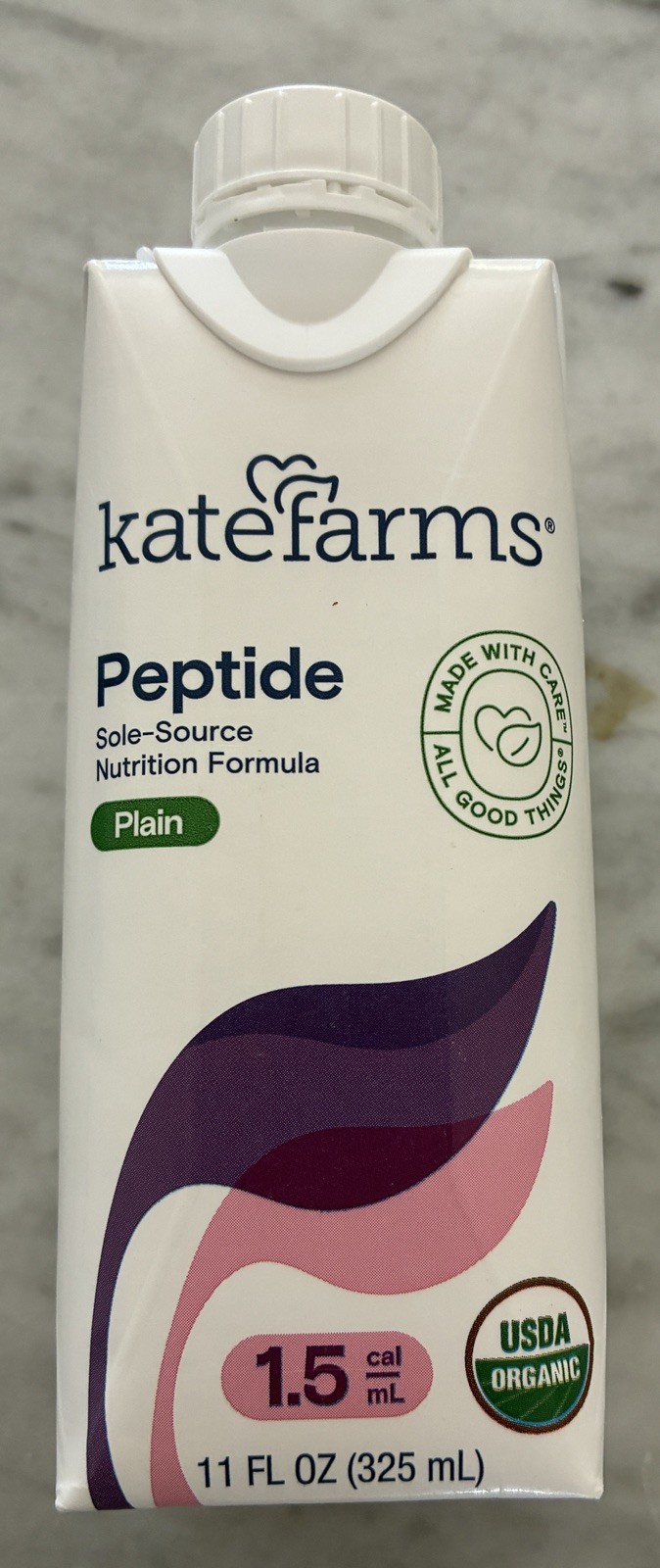 1 carton 12 PACK Kate Farms Plain Organic Peptide 1.5 Cal/ML 11 FL OZ-Oct. 2026