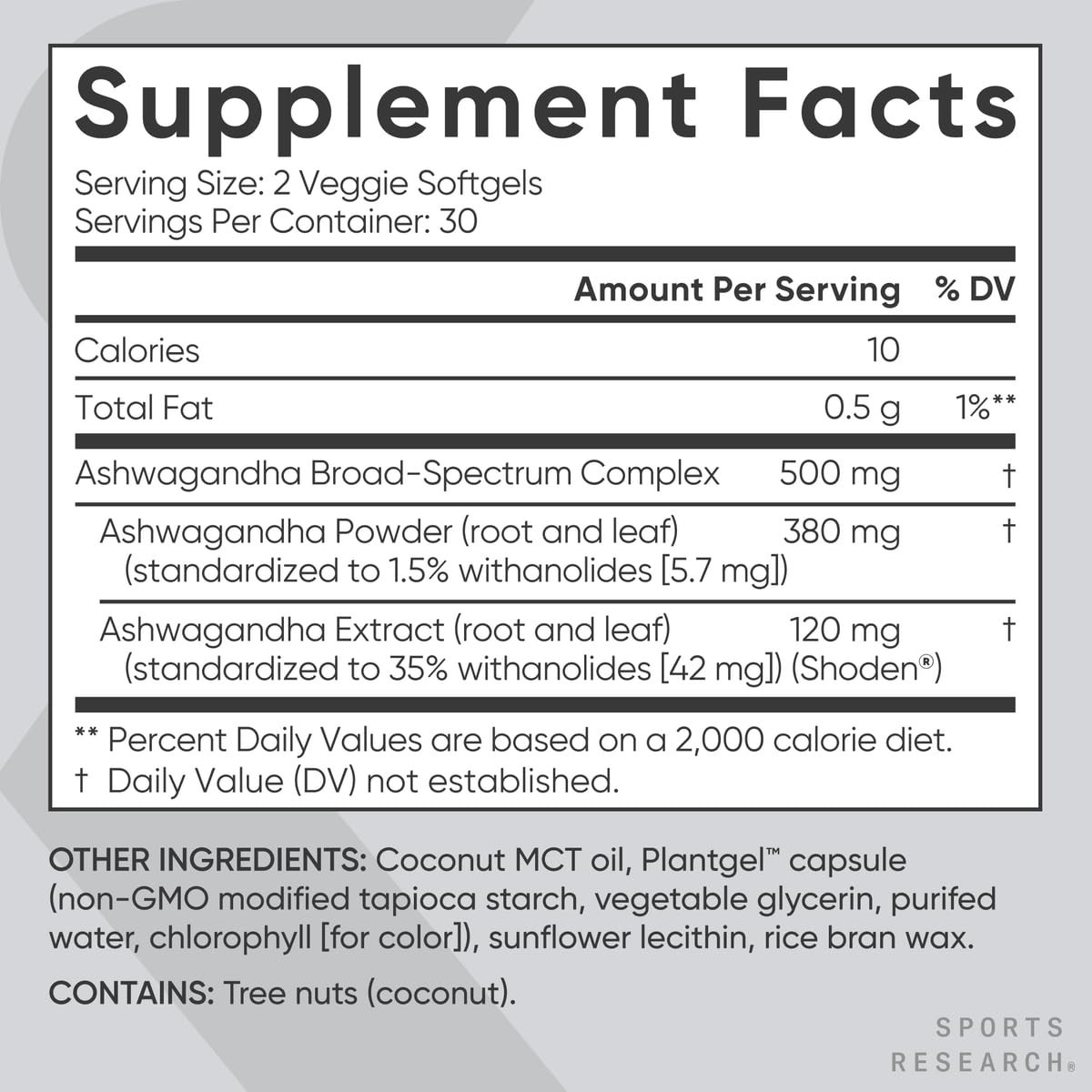 Ashwagandha Softgels with Coconut MCT Oil – Natural Adaptogen for Relaxation, Ca
