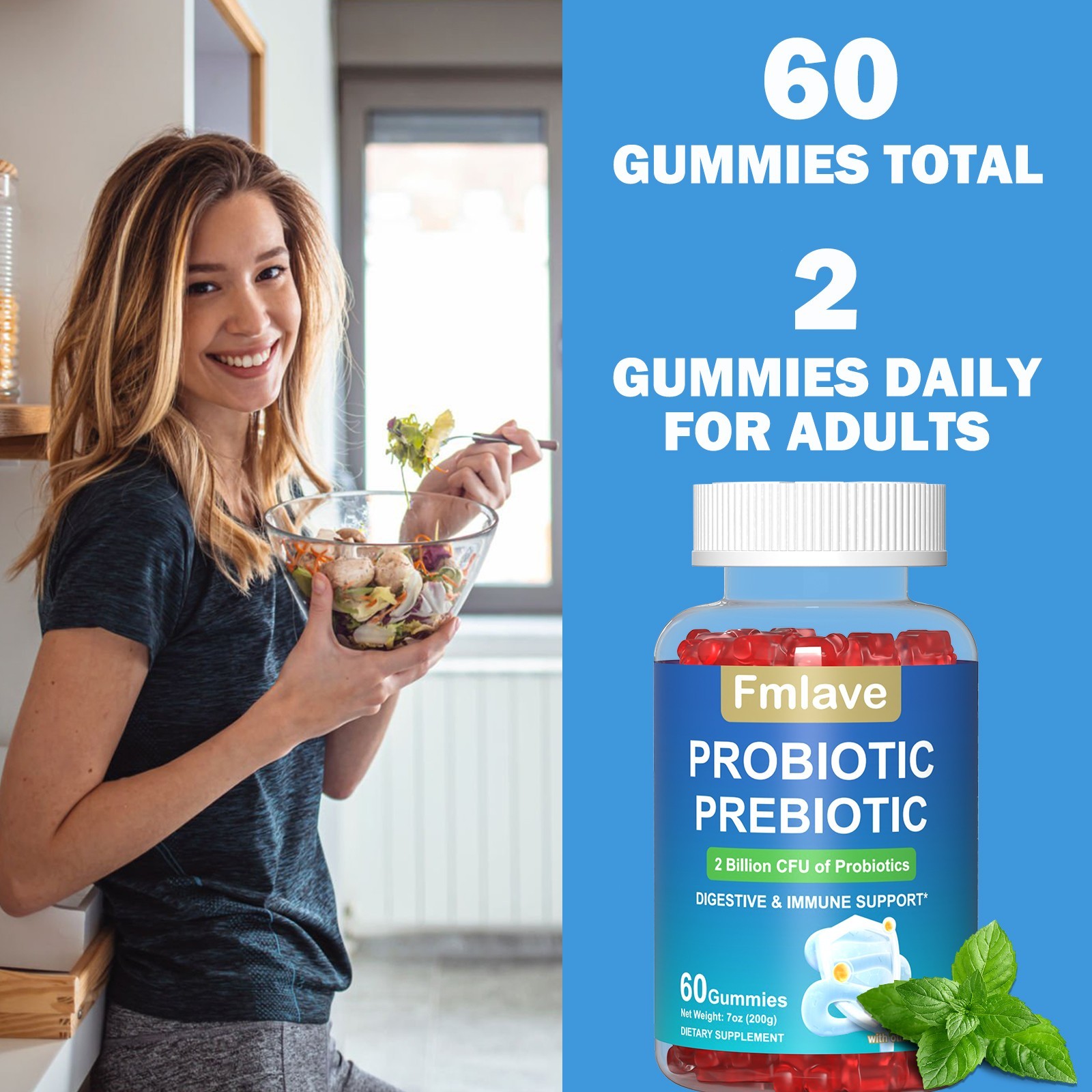 2x Digestive Advantage Probiotic Gummies 120 Count Exp 03/2027 Immune Gut Health
