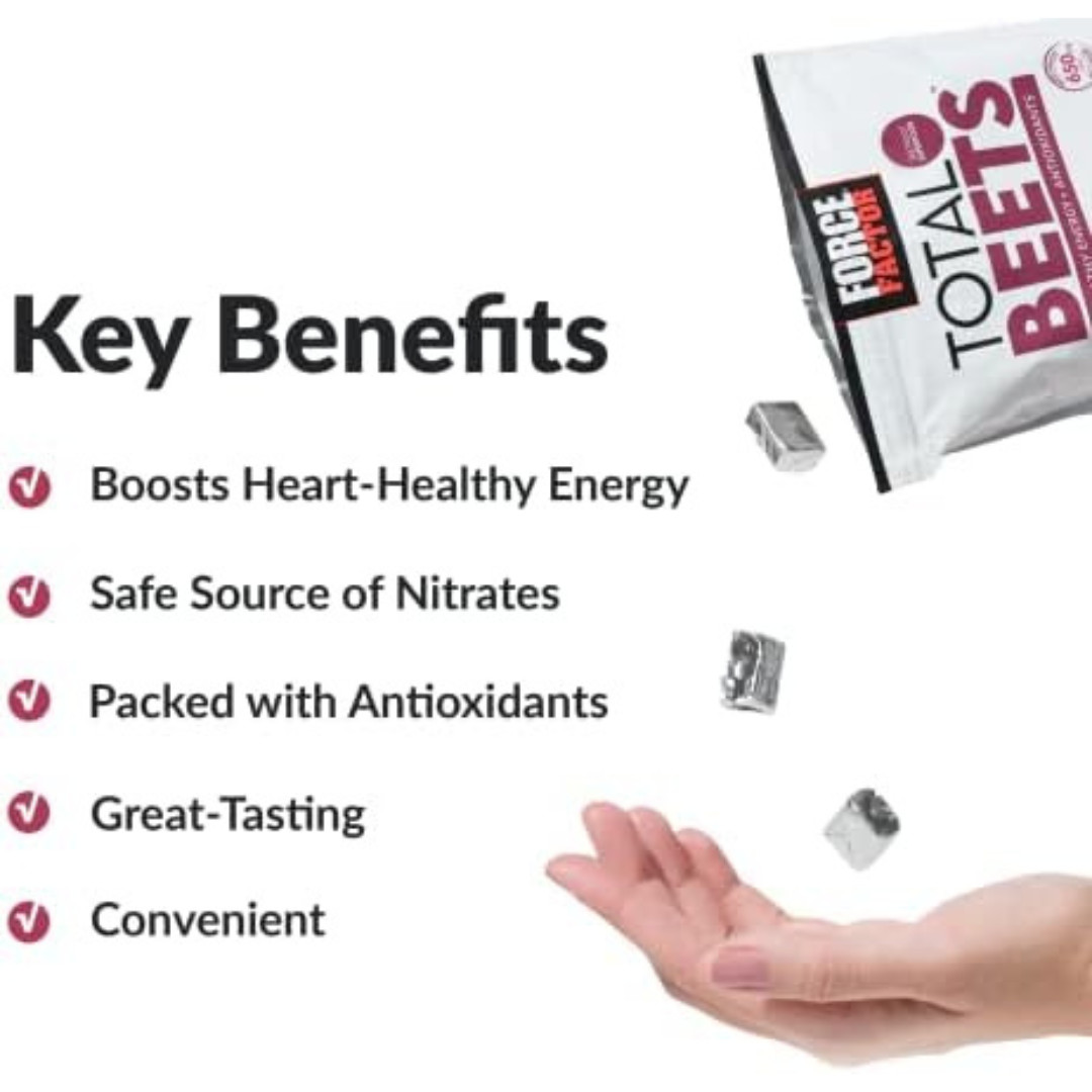 Force Factor Total Beets Blood Pressure Support, Beet Root Supplement Soft Chew