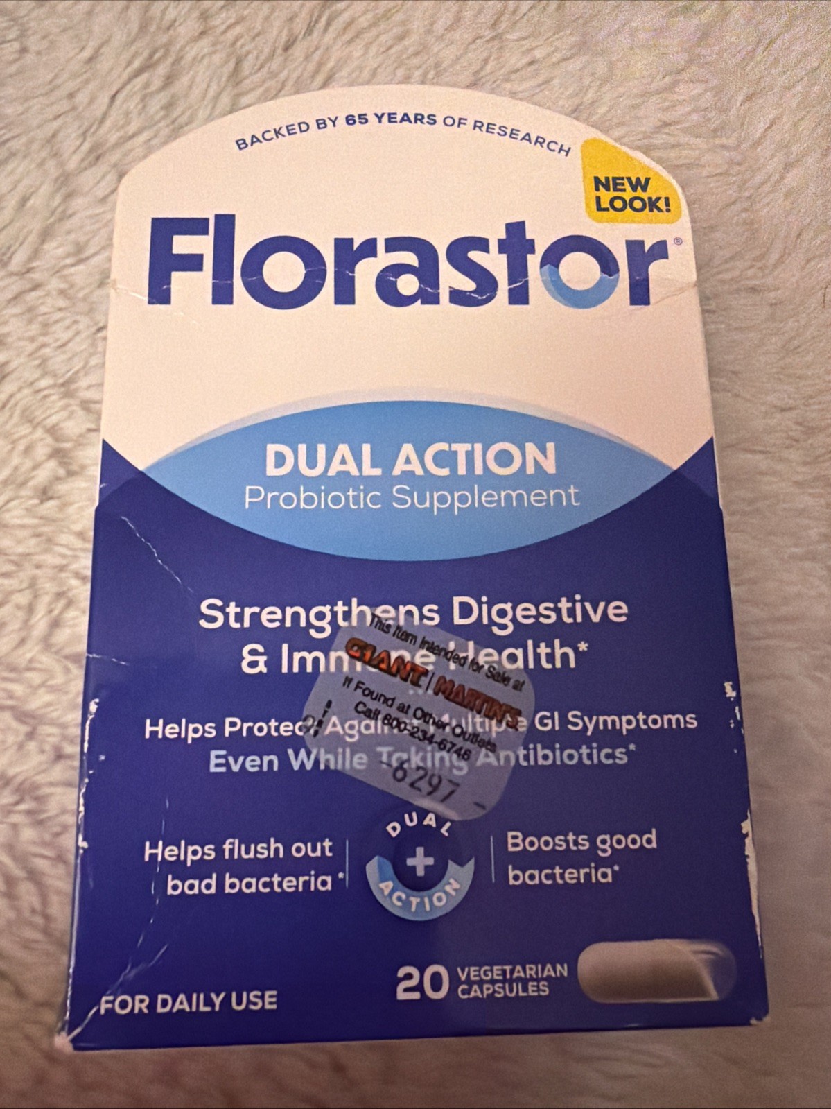 Florastor Dual Action Probiotic Supplement ~ 20 Capsules ~ Exp 10/2026+