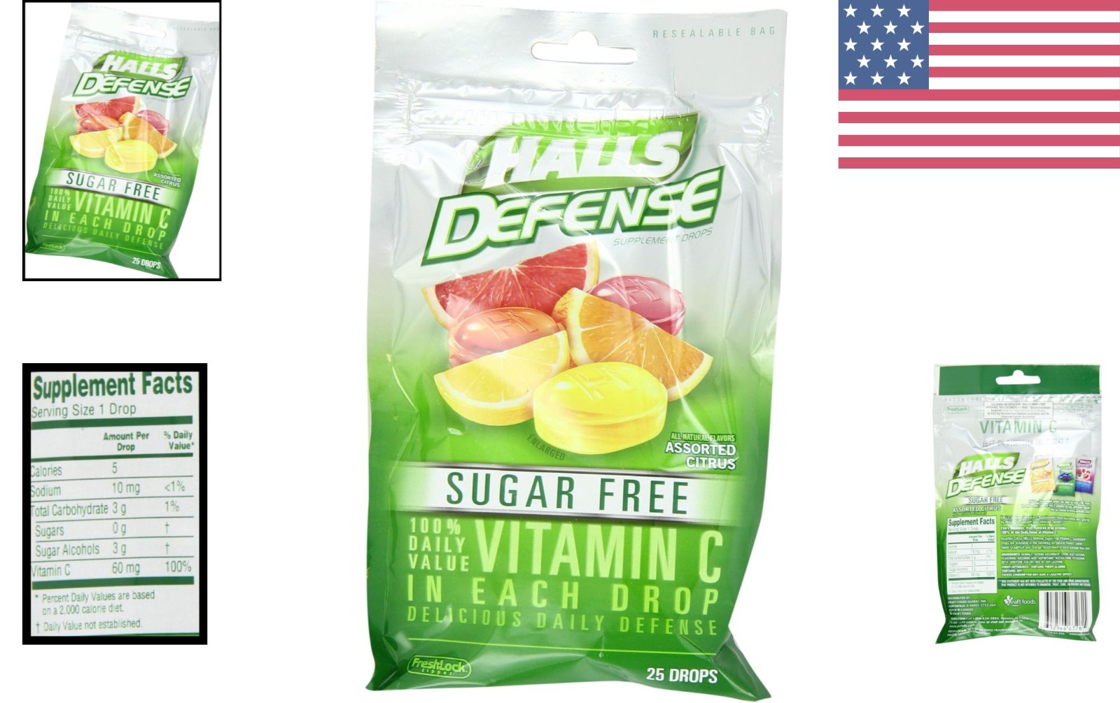 Citrus Drops with 100% Daily Vitamin C – 25 Sugar Free Immune Support Drops