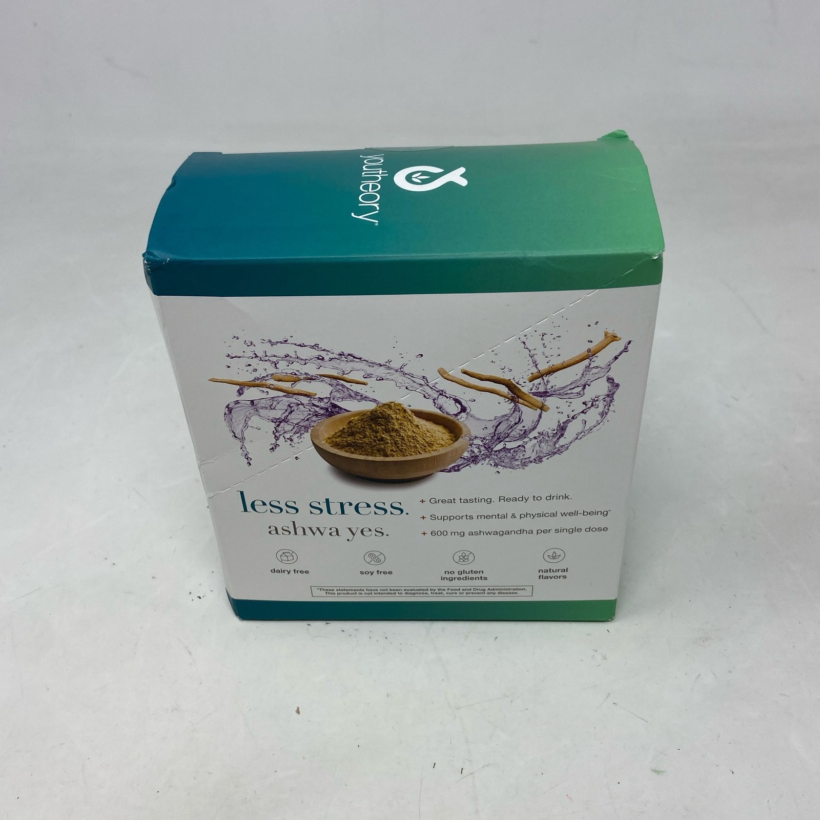 Youtheory Ashwagandha Liquid Blueberry 12x1oz Packets 600mg KSM-66