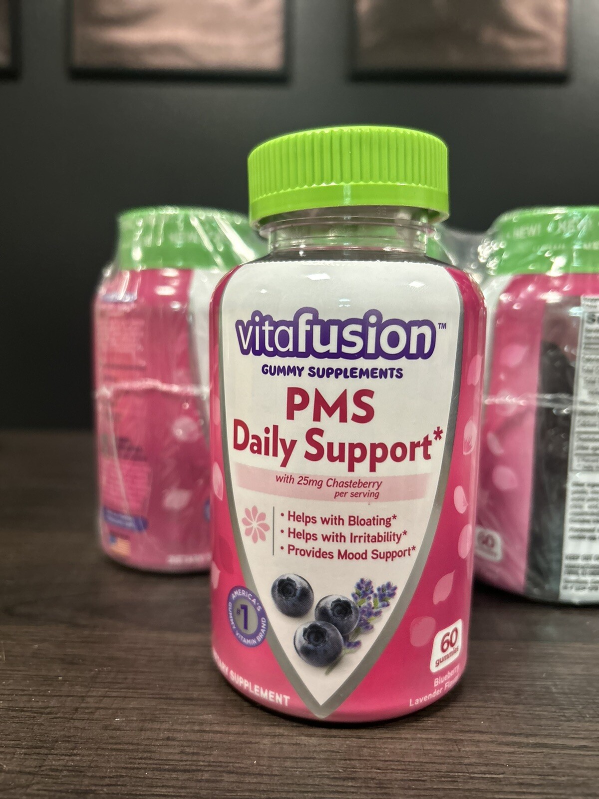 6pack VitaFusion PMS Daily Support, Blueberry Lavender, 25 mg,06/2024