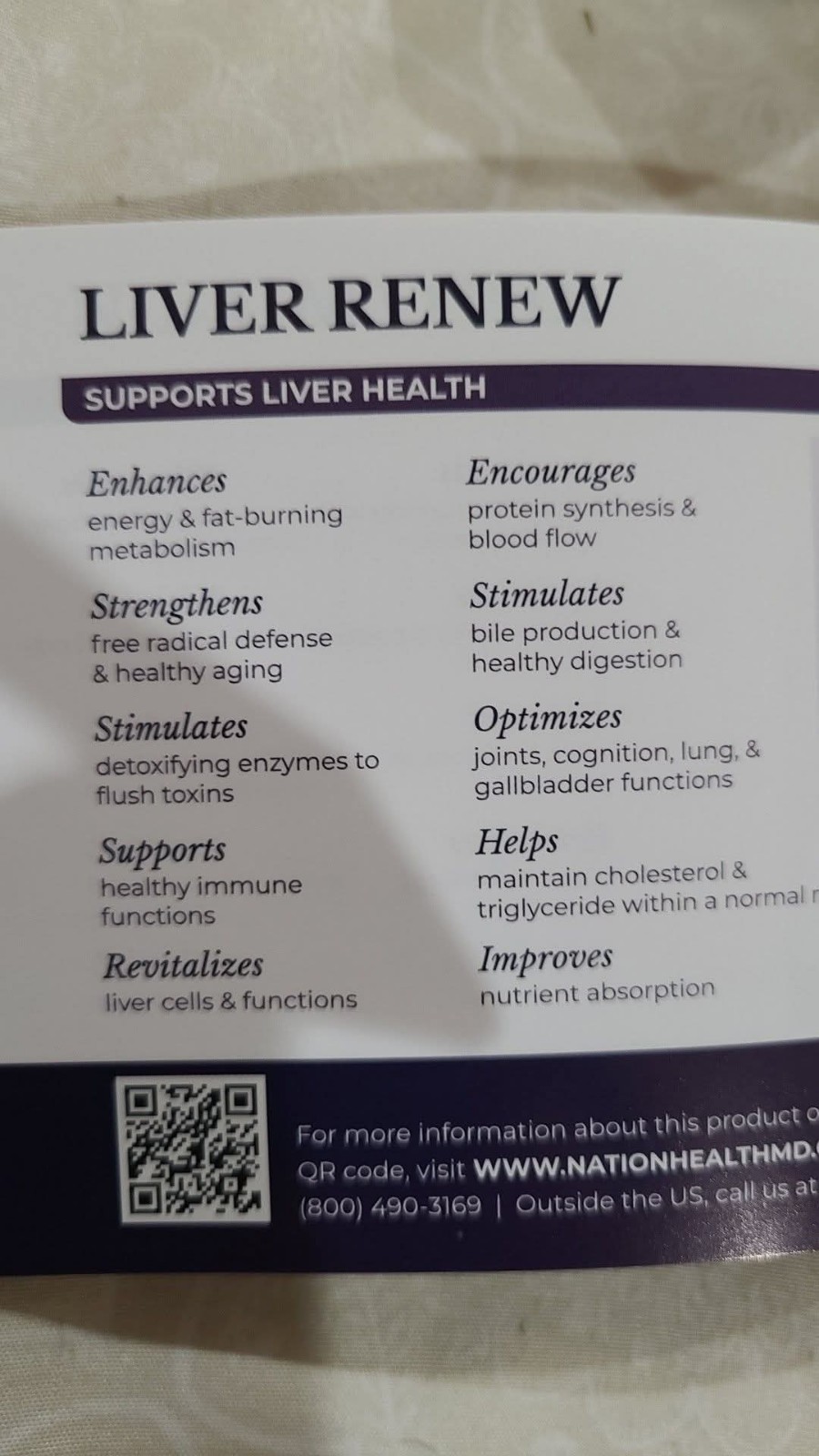 Nation Health MD LIVER RENEW Supports Liver Health – 60 Capsules – EXP 10/2026