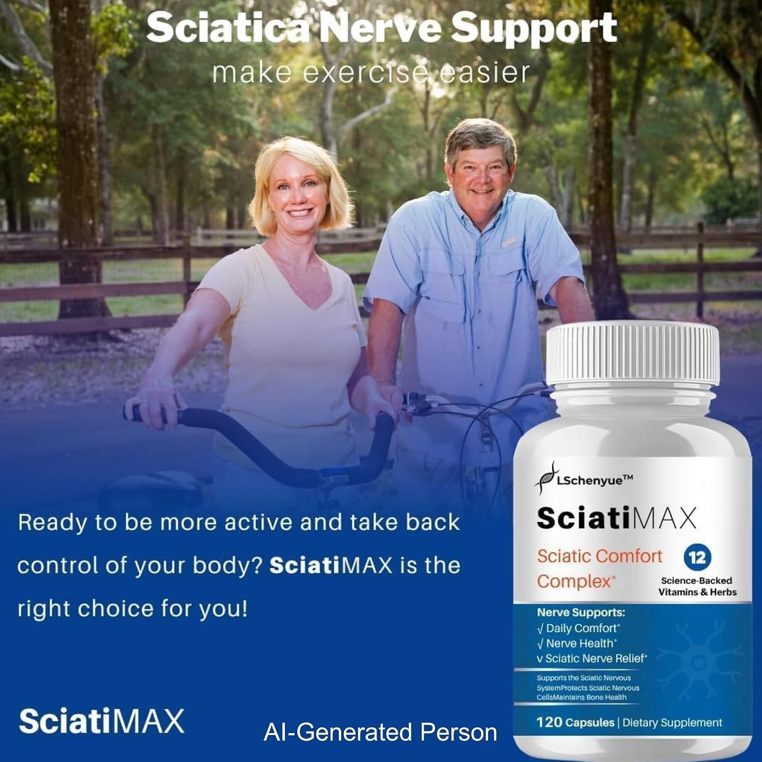 Sciatica Pain Relief – Herbal Extracts, Natural Ingredients, 120 Capsules