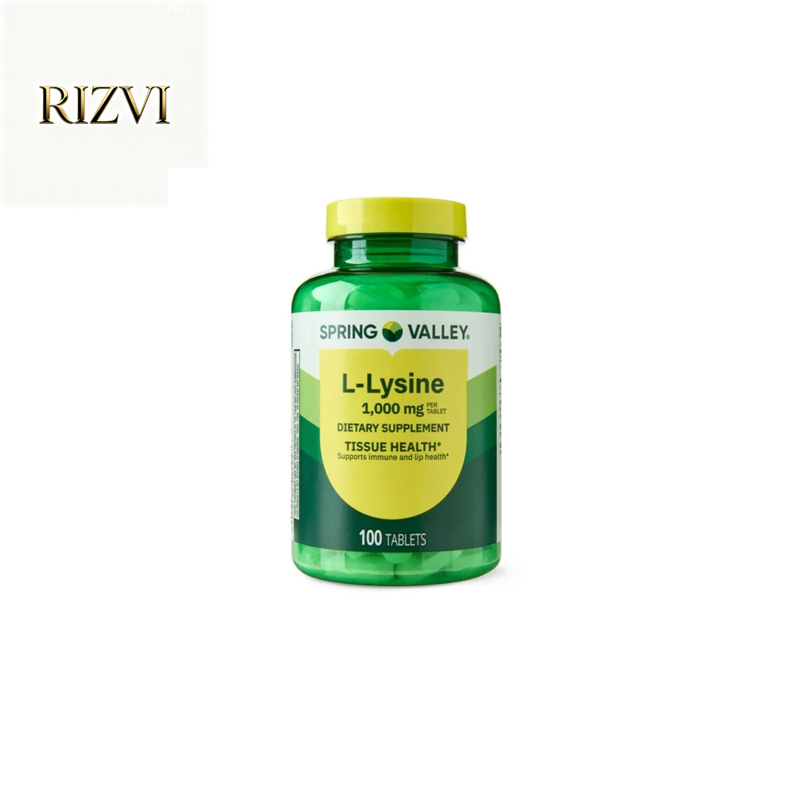 Spring Valley L-Lysine Amino Acid Supplements, 1000 mg, 100 Count