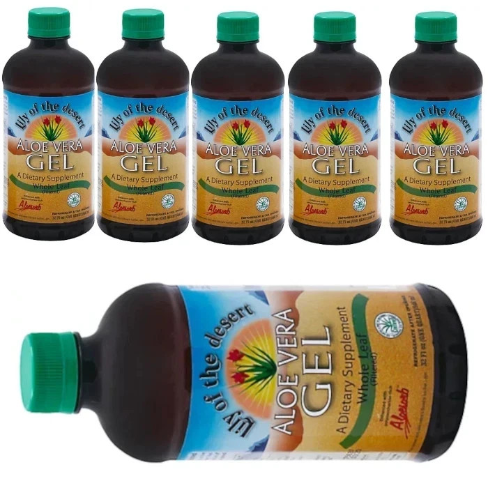 Lily of the Desert Aloe Vera Gel Whole Leaf (Filtered) 32 fl. oz Each (Pack of 6