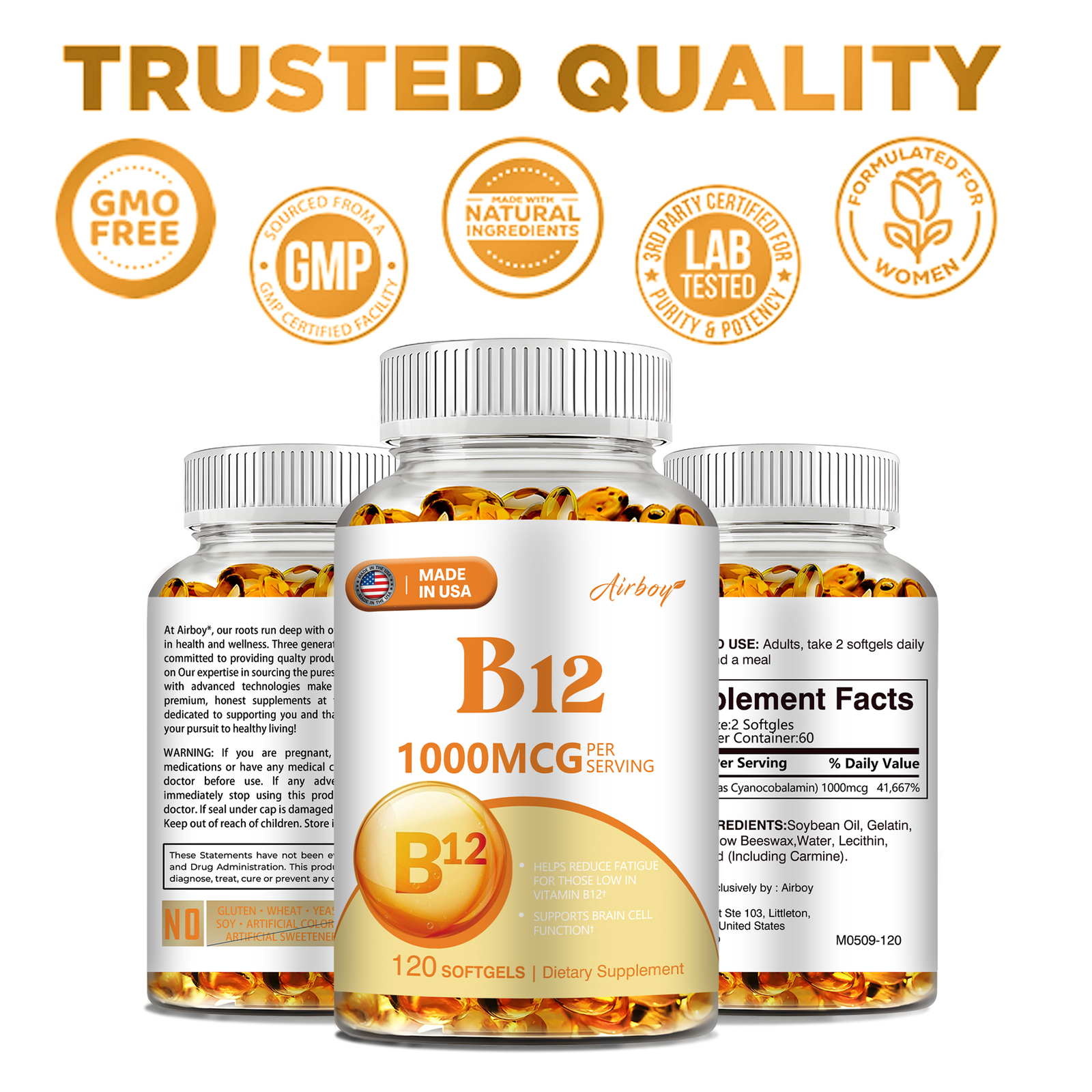 Vitamin B12 Capsules 1000mcg – Boosts Energy Nervous System, Energy Metabolism