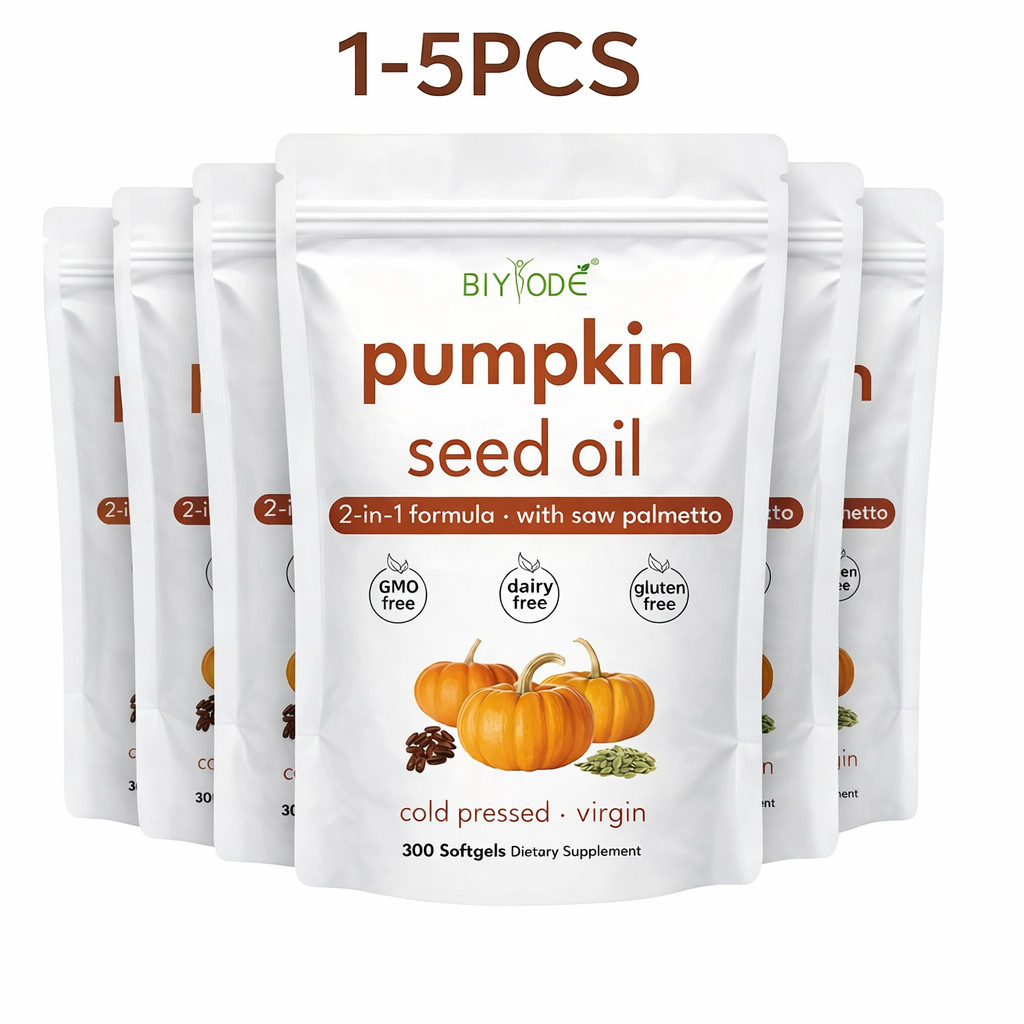 1-5X Pumpkin Seed Oil featuring Saw Palmetto Herbal Softgels – 3000 mg 300 Su…