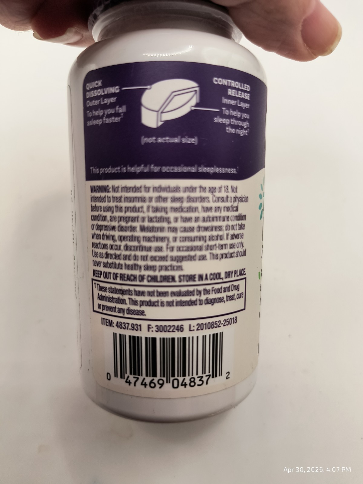 Natrol – Melatonin 5g Time Release, 100 Tablets, EXP 06/2028 Sealed