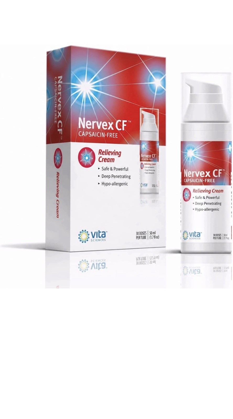 Vita Sciences Nervex CF | Capsaicin-Free Topical Comfort Cream | Arnica, MSM & B