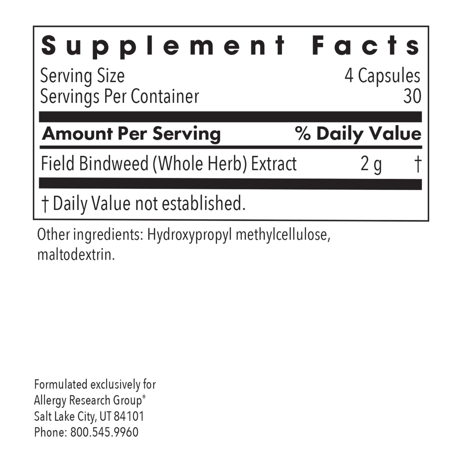 Allergy Research Group Vascustatin Formula 120 capsules Exp: 03/2027 FREE SHIP