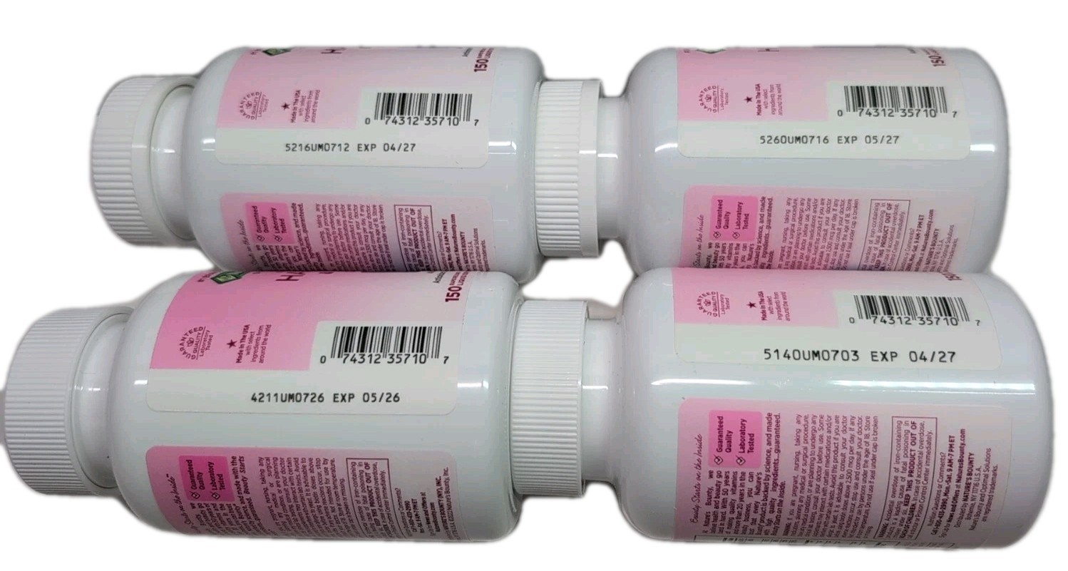 4 Hair Skin & Nails Collagen 2 x Biotin Argan-Infused 150 Softgels Each 05/2026+