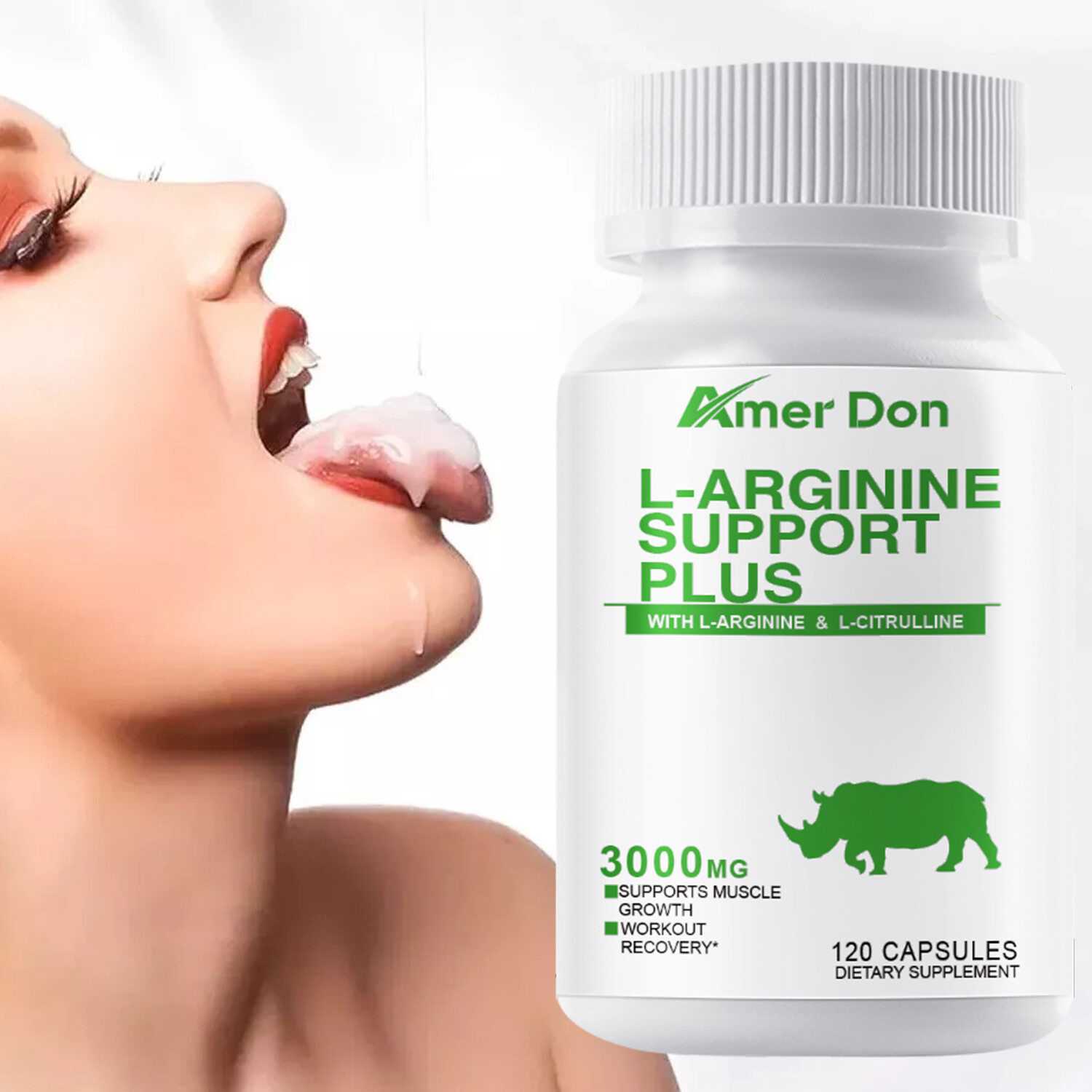 L-Arginine 60 Nitric Oxide, Endogenus Male Vitality Booster, ED Support 3000 mg