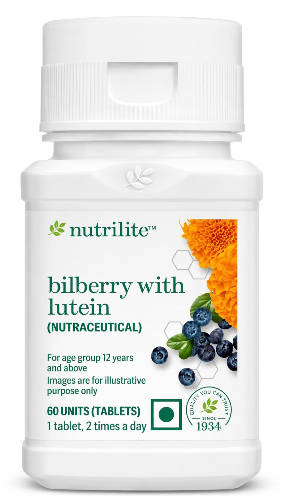 Amway Nutrilite Vision Health 60 Tab Bilberry With Lutein packaging may vary