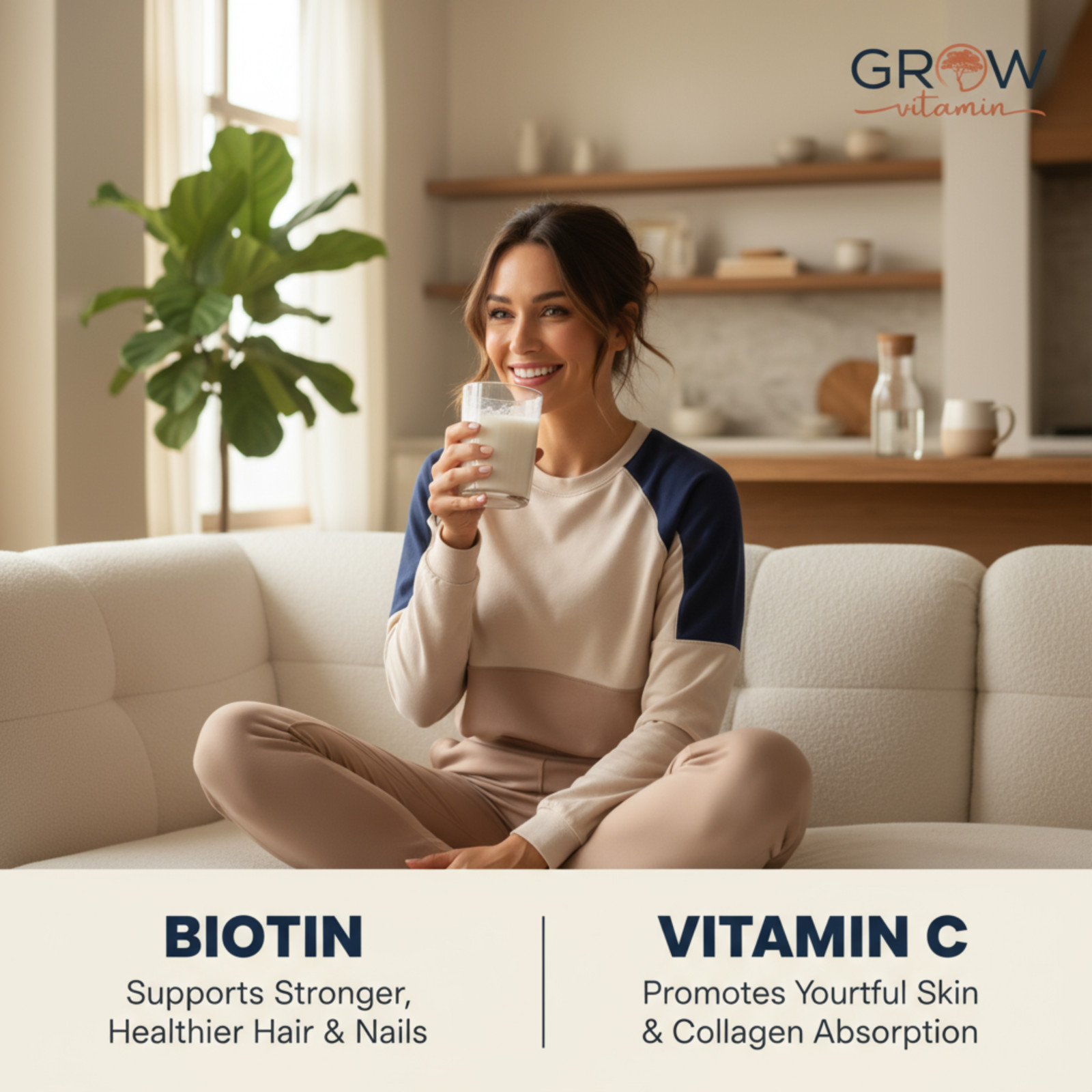 Multi Collagen Peptides Type I II III V X, Vitamin C & Biotin – Made in USA, NEW