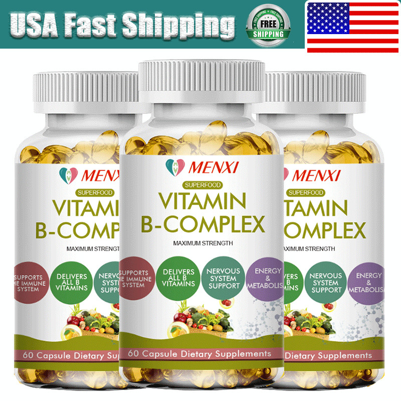 Vitamin B Complex 3 x 60Capsules – Boost Metabolism, Brain Health – High Potency