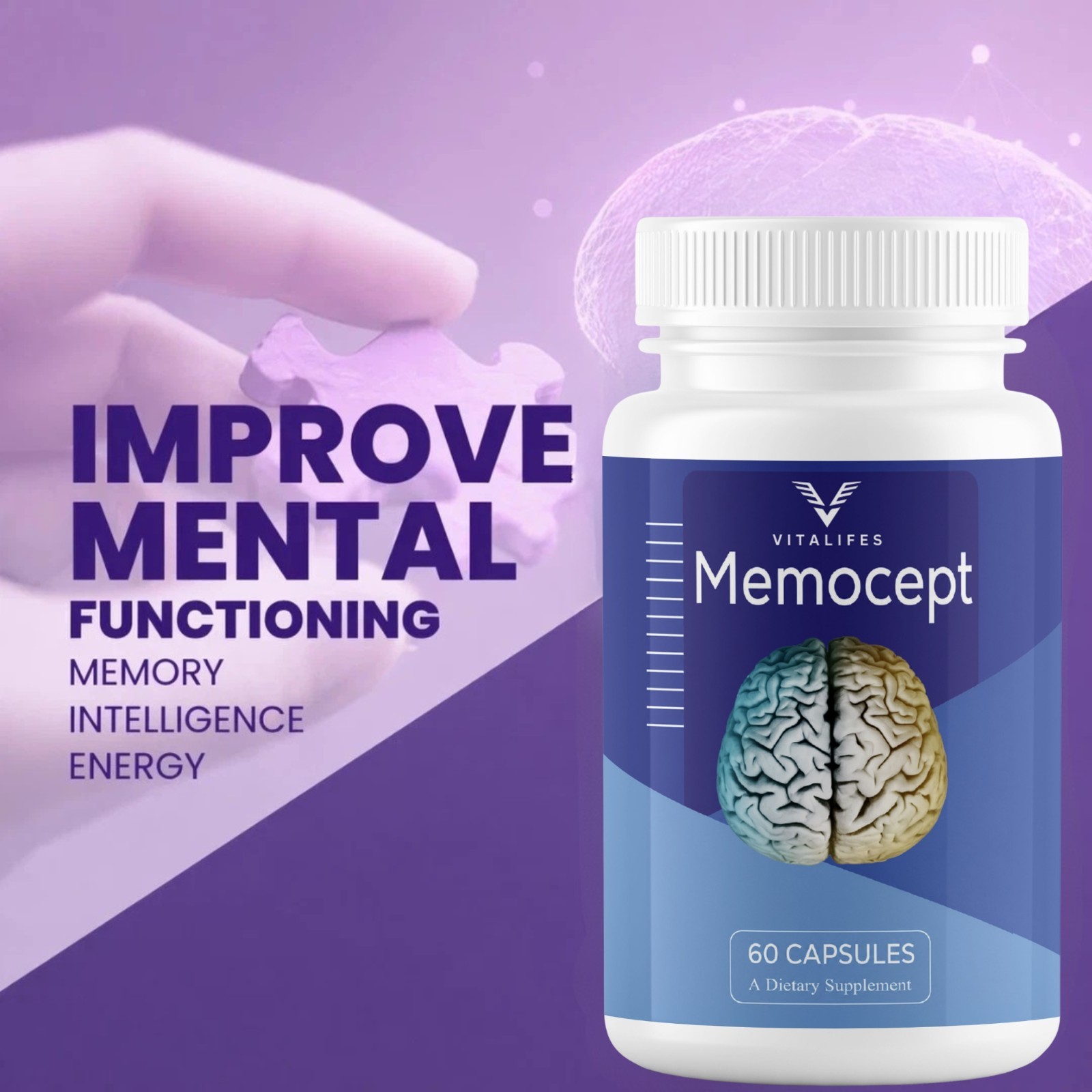 (5 Pack) Memocept Advanced Brain Support, Memocept Supplement 60 Caps