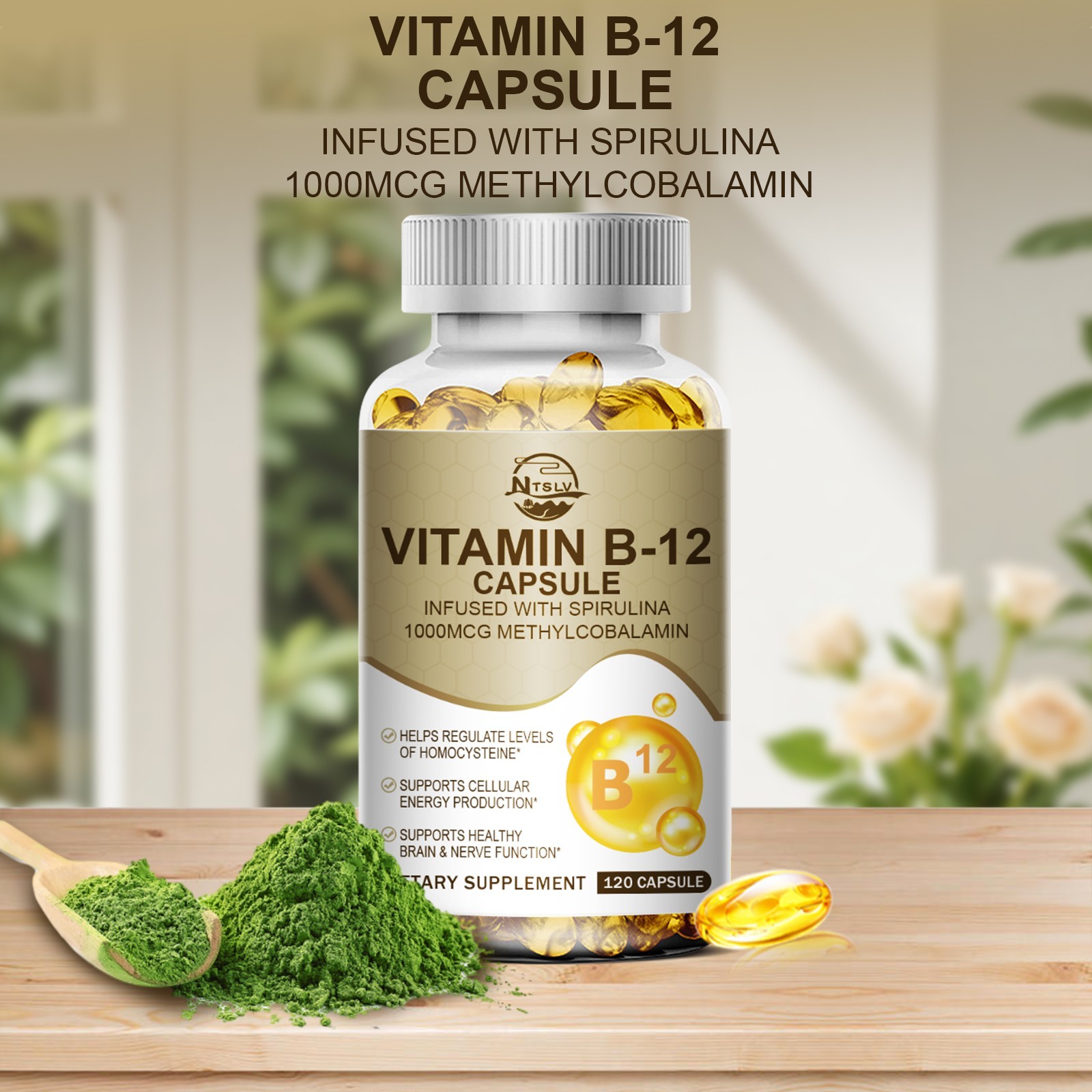 Vitamin B12 Extra 1000 mcg, B12 Vitamin Supplement for Energy Metabolism Support