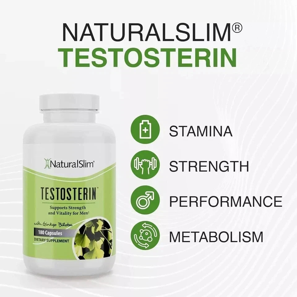 Natural Slim Testosterin Men’s Multivitamins Booster 180 Capsules ( Pack of 2 )