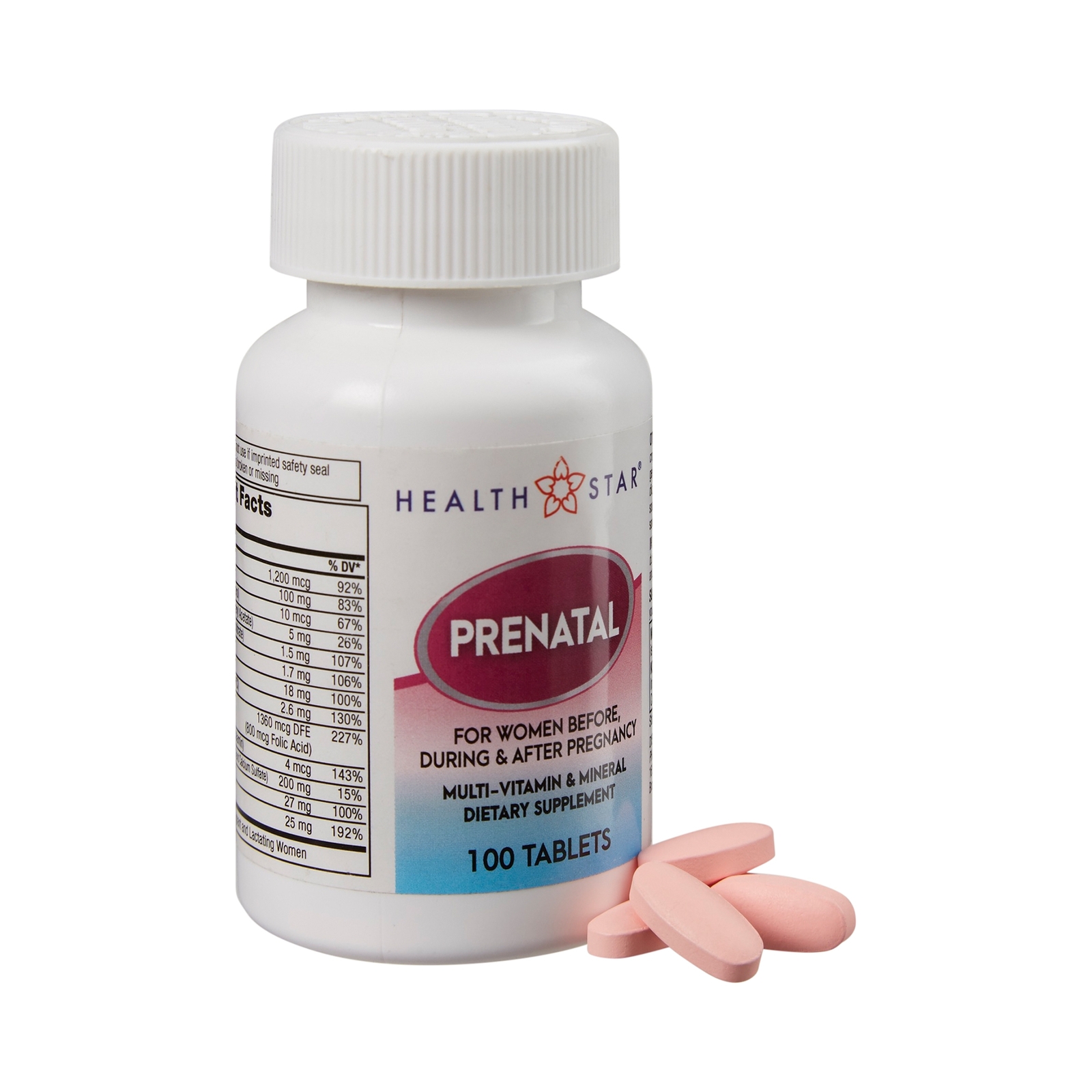HealthStar Prenatal Vitamin Tablet 575-01-HST 1 Bottle(s) 100 per Bottle