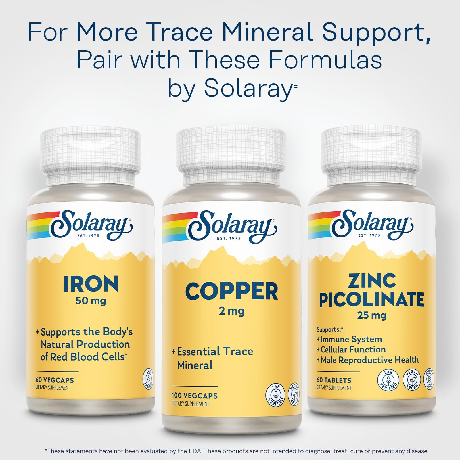SOLARAY Copper Supplements – with 100 Count (Pack of 1), No Color