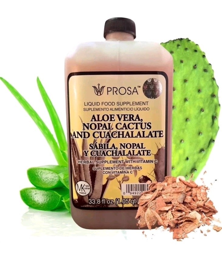 PROSA Aloe Vera, Nopal Cactus, and Cuachalalate Herbal Supplement – 33.8 fl oz (