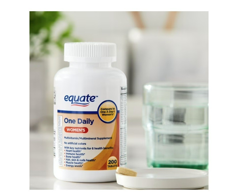 2 PACK Equate One Daily Women’S Tablets Multivitamin/Multimineral Supplement