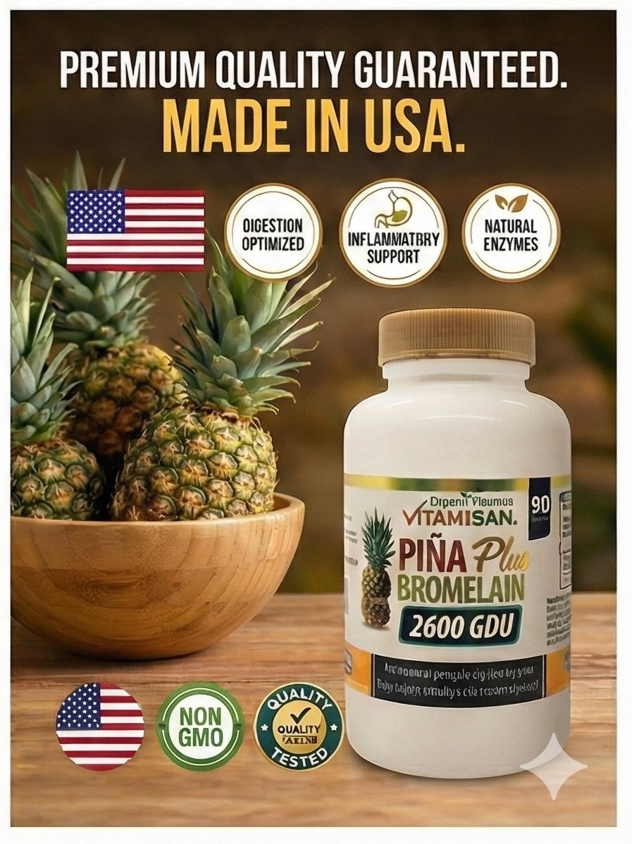 2600 GDU Bromelain 180 Capsule 100mg from Pineapple Digestive Supplement Pill VB