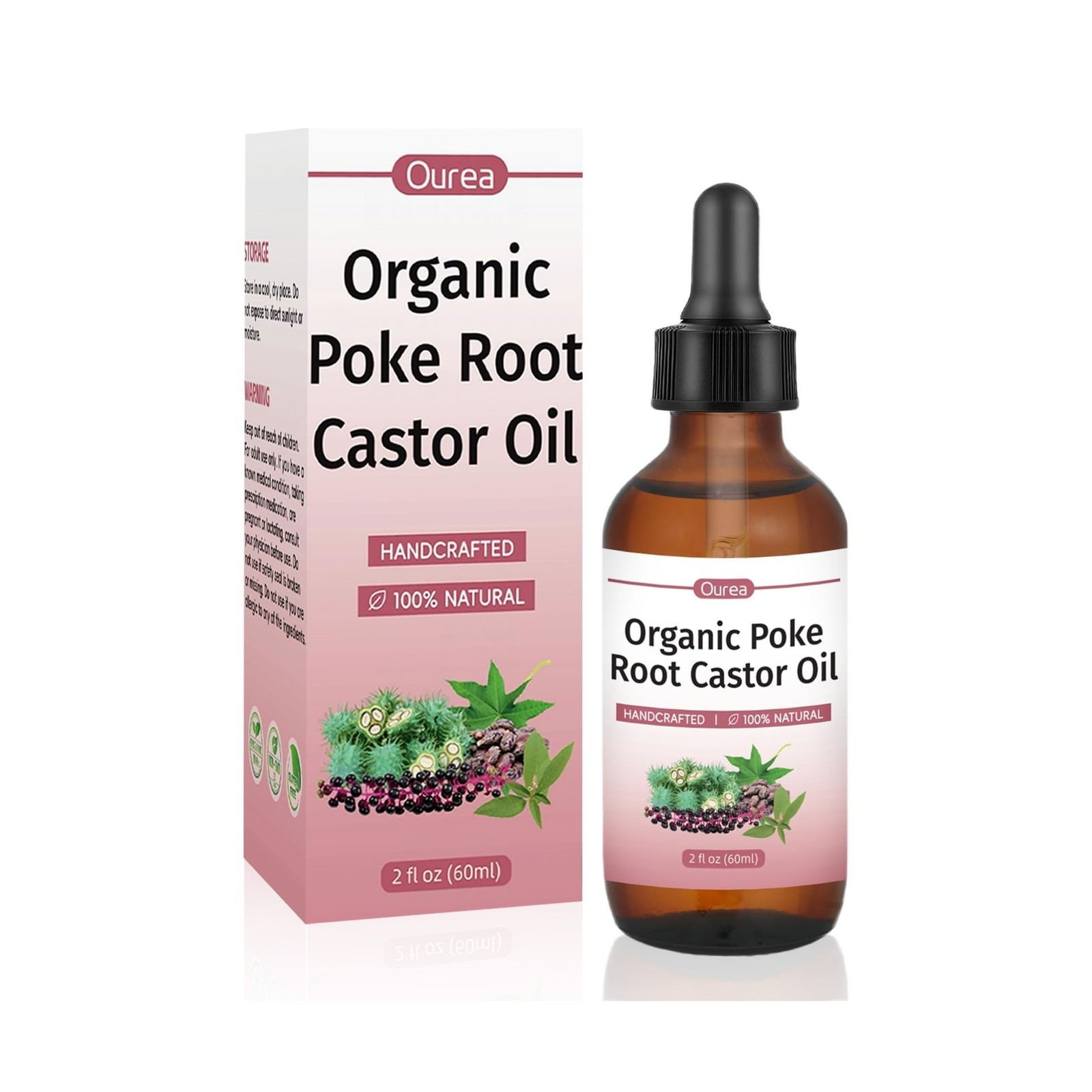 Organic Poke Root & Castor Oil – Natural Herbal Massage Oil for… FAST US