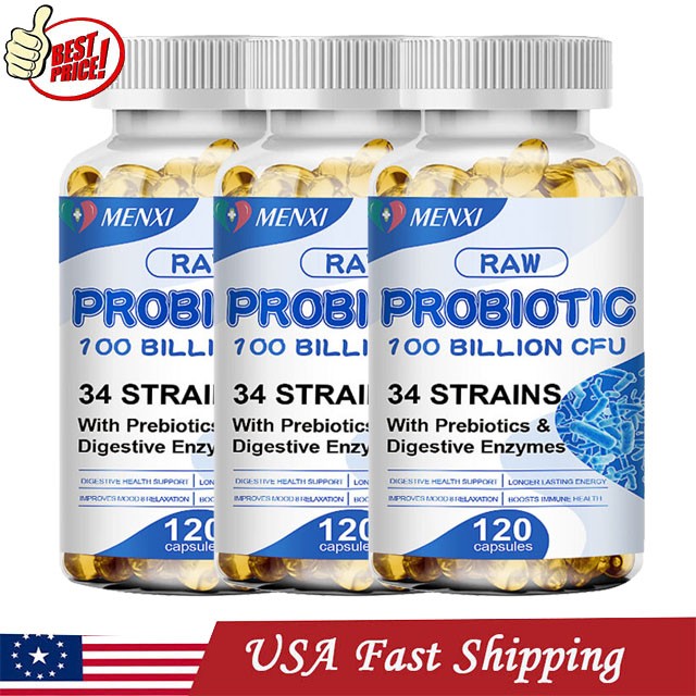 3 x Digestive Enzymes Prebiotic & Probiotics Gas, Constipation & Bloating Relief