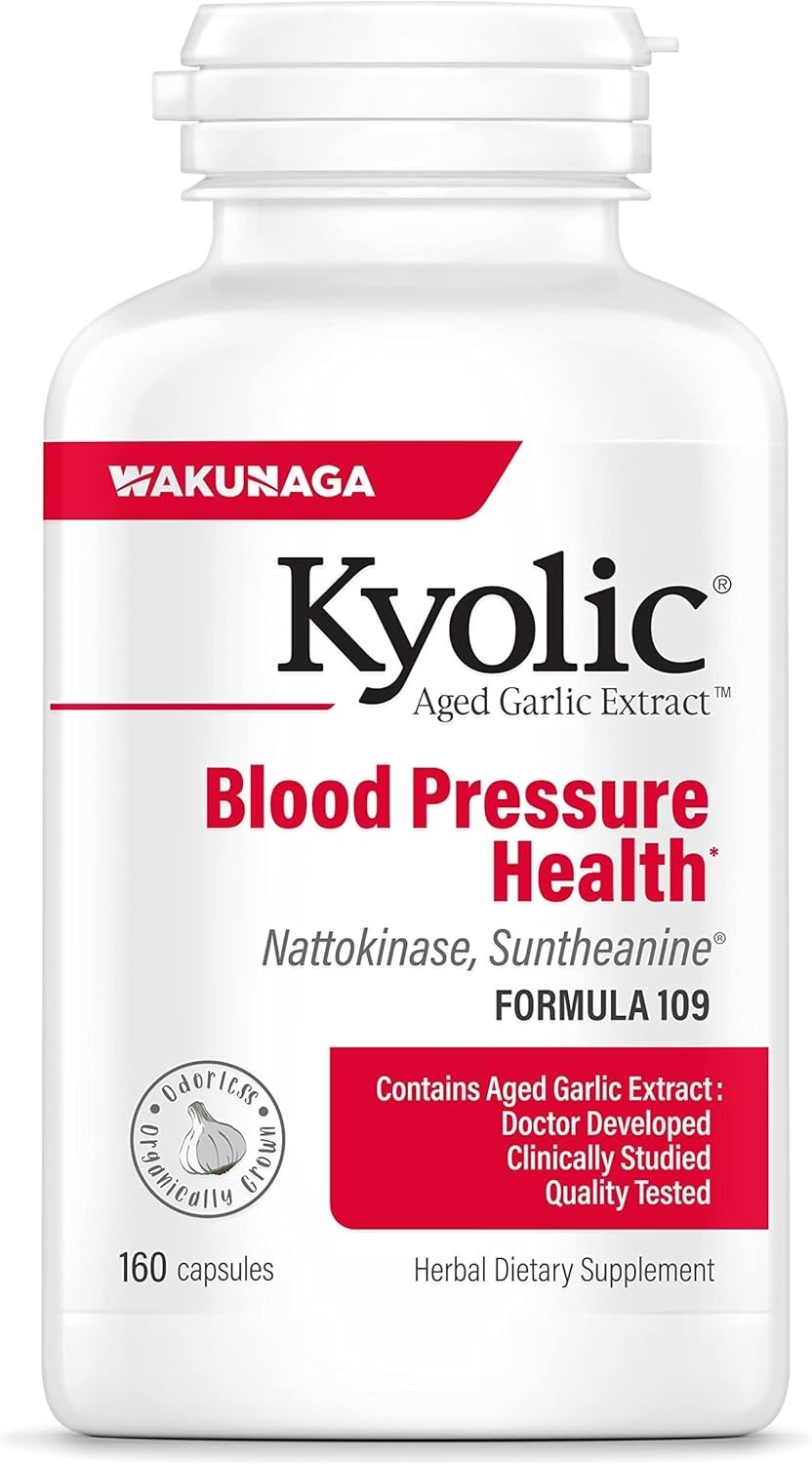Kyolic Aged Garlic Extract Blood Pressure Health, Formula 109, 160 caps