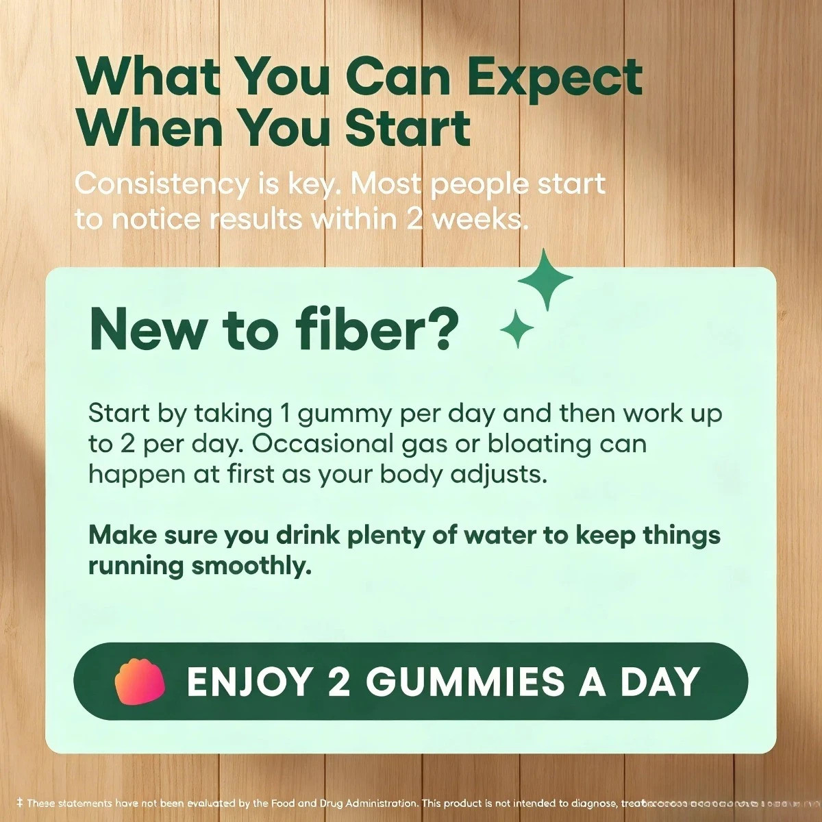 Daily Gut Health Fiber Gummies | 5g Prebiotic, Sugar-Free