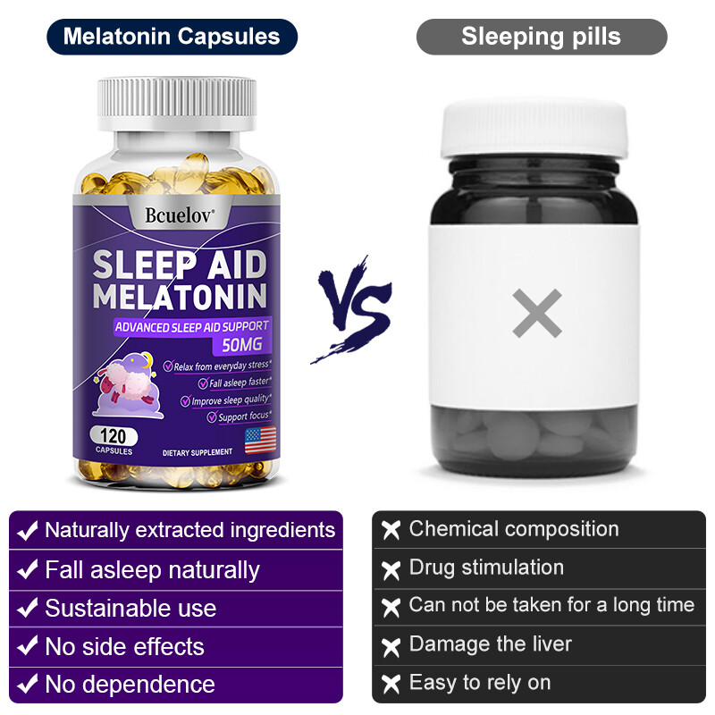 Melatonin Plus Sleep Aid 50MG, Fall Asleep Fast and Stay Asleep, Sleeping Pills