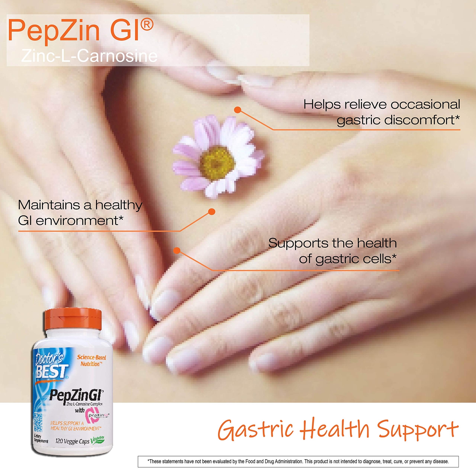 PepZin GI Nutritional Supplement 120 Count Supports Healthy Stomach Function
