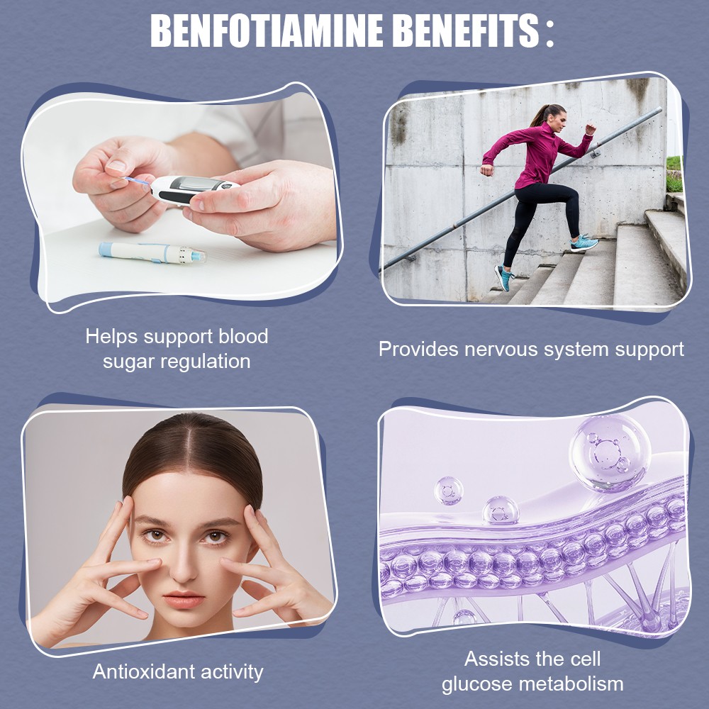 Benfotiamine 60 Capsules Fat Soluble Vitamin B1 Supplement