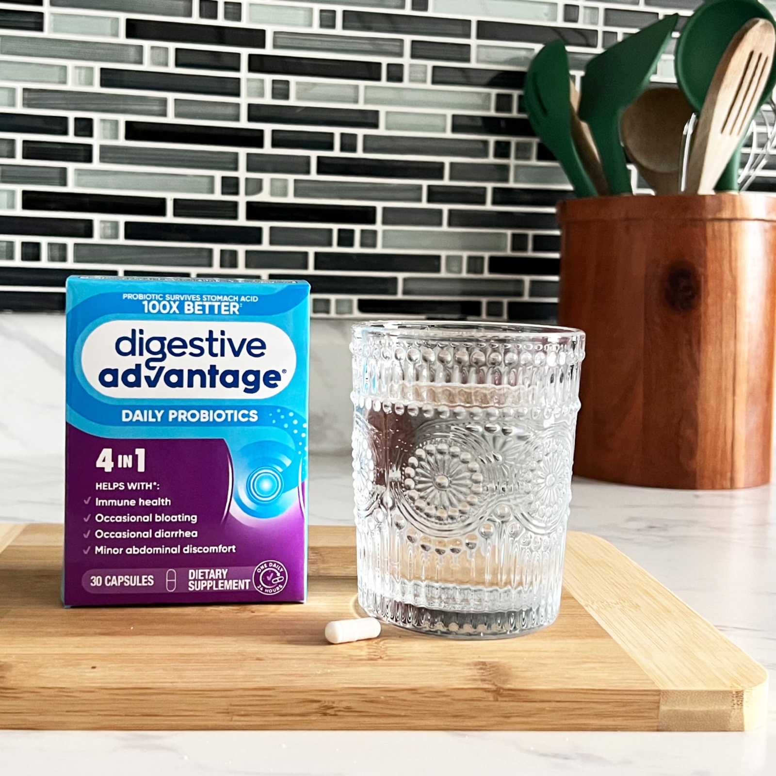 Digestive Advantage Daily Probiotics 30 Count Immune and Digestive Support Ca…