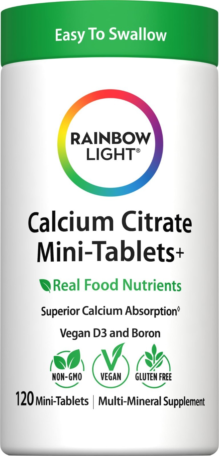 Calcium Citrate Mini Tablets 120 Count | Vegan D3, Boron & Nutrients | Superior