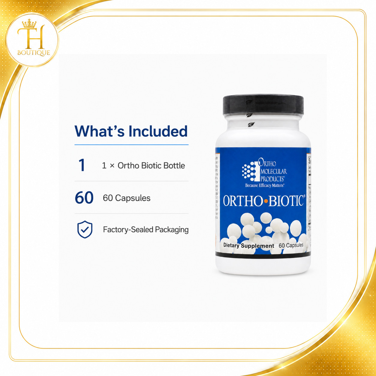 Ortho Molecular Ortho Biotic 60 Capsules Probiotic Supplement Digestive Health