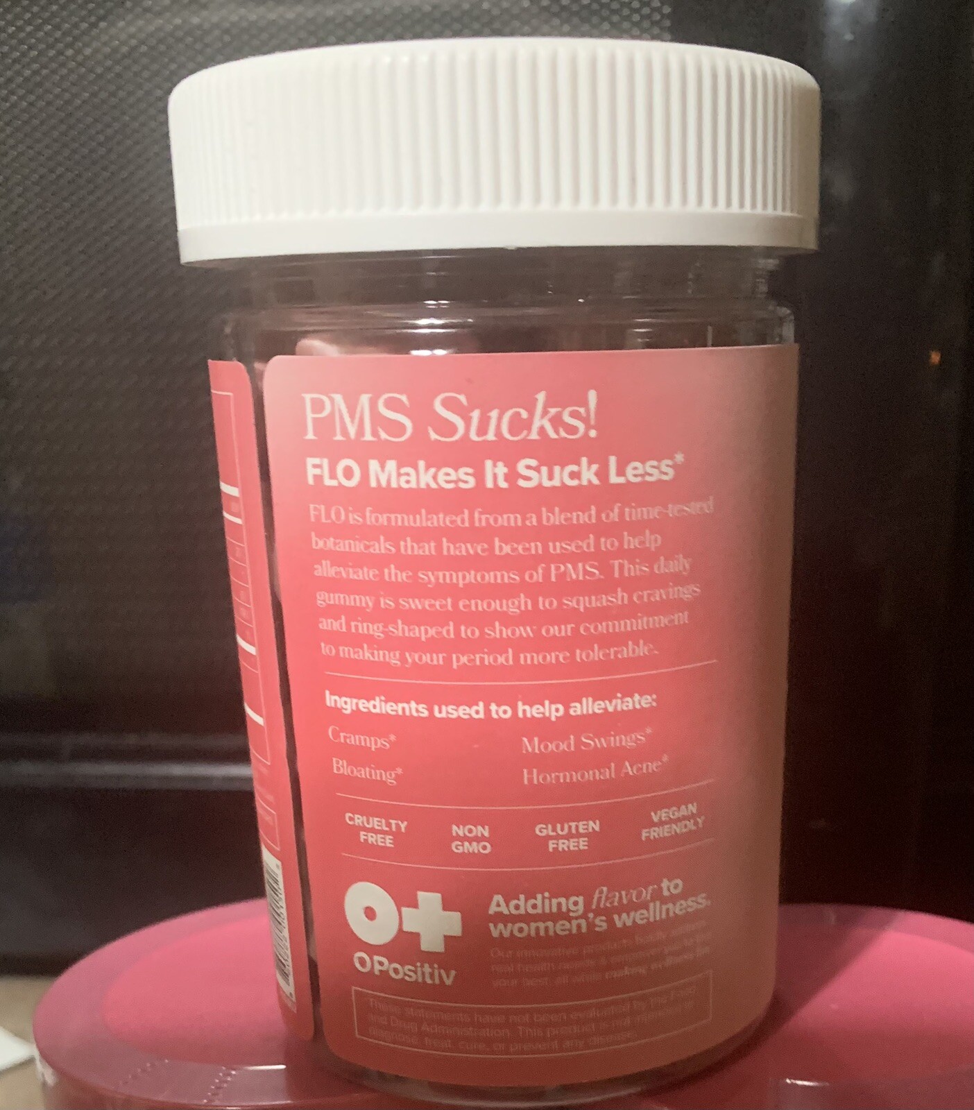 O Positiv FLO PMS Gummy Vitamins 60 Vegan Gummies – New & Sealed! Exp 06/2025