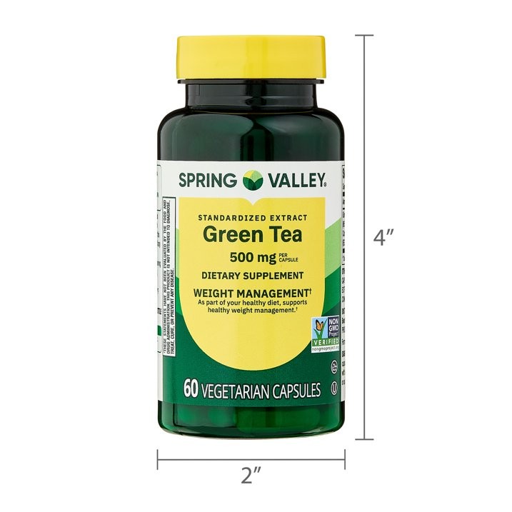 3 Pack Spring Valley Green Tea Extract 500 mg Vegetarian Capsules 60 Count