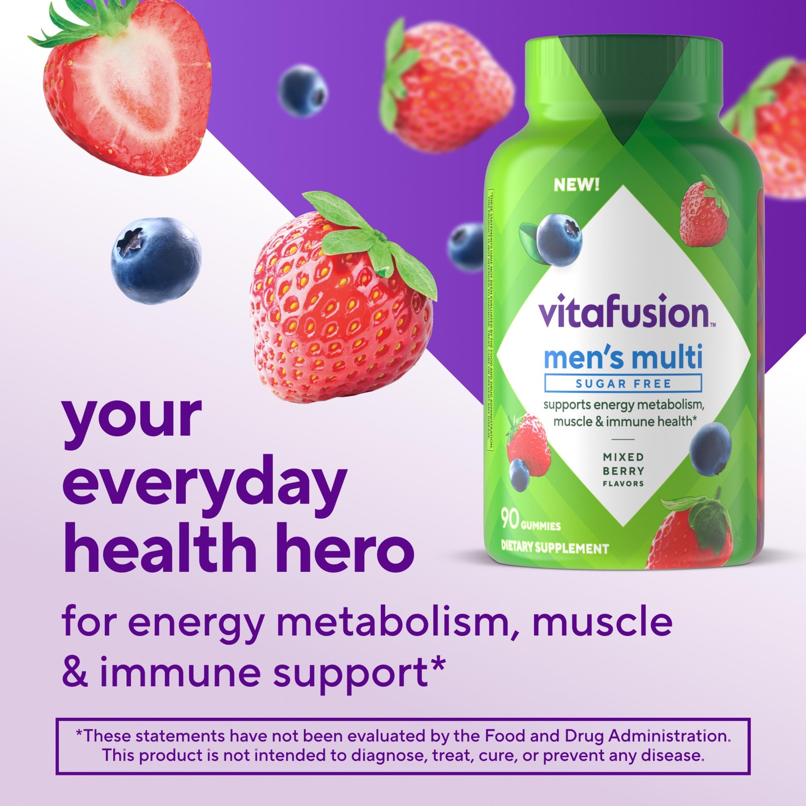 vitafusion Sugar Free Men’s Multi Daily Gummy 1 Count (Pack of 1), Na