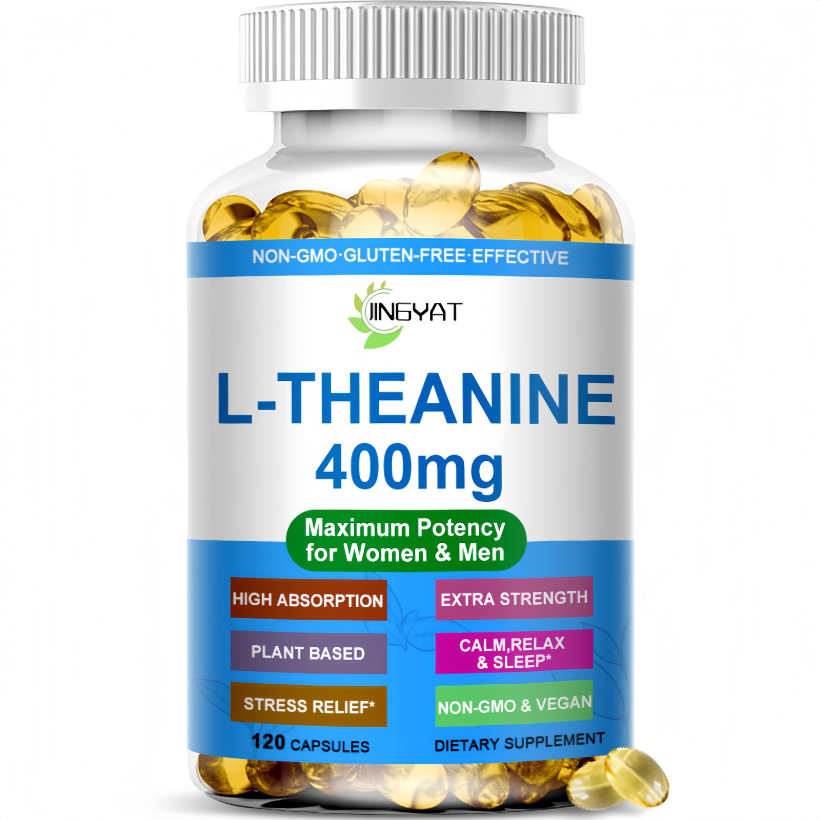 L Theanine 400 mg – Extra Strength L 120 Count (Pack of 1)